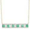 Picture of 14K Yellow Gold Emerald & Diamond Bar Necklace