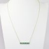 Picture of 14K Yellow Gold Emerald & Diamond Bar Necklace