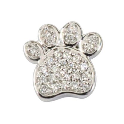 Picture of 14K White Gold Pave Set Diamond Dog Paw