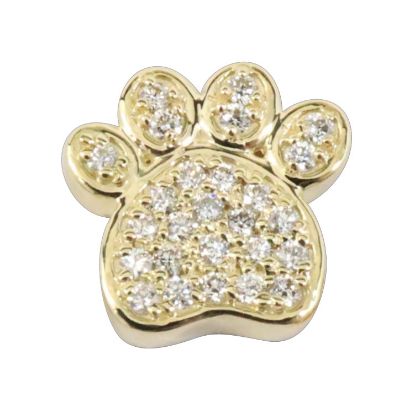 Picture of 14K Yellow Gold Pave Set Diamond Dog Paw