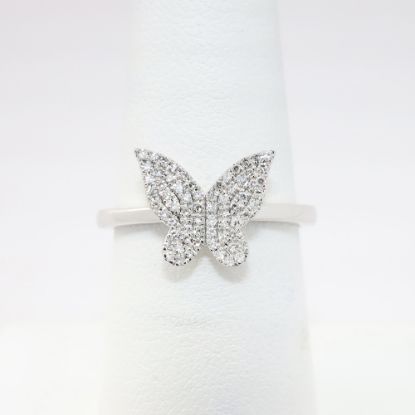 Picture of 14k White Gold & Diamond Butterfly Ring