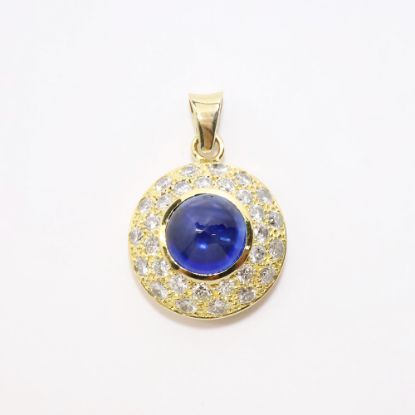 Picture of 14k Yellow Gold, Sapphire & Diamond Pendant