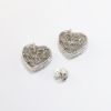 Picture of 18k White Gold & Diamond Heart Earrings