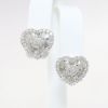 Picture of 18k White Gold & Diamond Heart Earrings