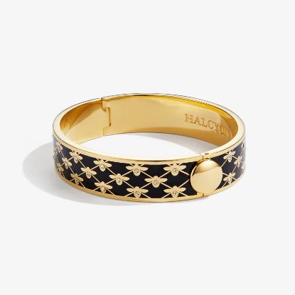Picture of Halcyon Days Bee Sparkle Trellis Black & Gold Bangle