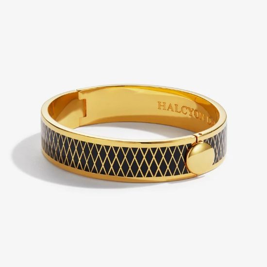 Picture of Halcyon Days Parterre Black & Gold Hinged Bangle