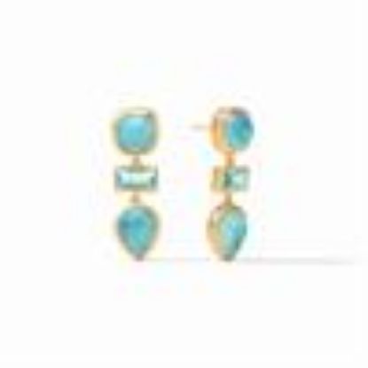 Picture of Julie Vos - Antonia Tier Earring In Iridescent Bahamian Blue