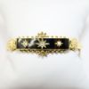 Picture of Victorian/Edwardian Era 14k Gold, Black Enamel, Seed Pearl & Old European Cut Diamond Bracelet