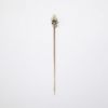 Picture of Victorian Era 10K Gold, Pearl Old Mine Cut Diamond Stick Pin