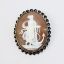 Picture of Rare Victorian Era 14k Gold & Carved Shell Cameo Brooch/Pendant Featuring Woman with Anchor