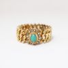 Picture of Antique 585 (14k) Gold European Expansion/Sweetheart Bracelet with Turquoise, Diamond & Pearl Face