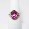 Picture of Art Deco Era 10k Gold, Synthetic Pink Sapphire & Diamond Ring