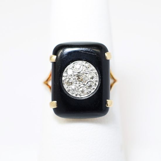 Picture of Art Deco Era 14k Gold, Black Onyx & Diamond Ring