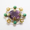 Picture of Victorian Era 9k Gold, Amethyst, Turquoise & Pearl Brooch