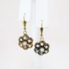 Picture of Vintage 14k Gold & Opal Cabochon Flower Earrings