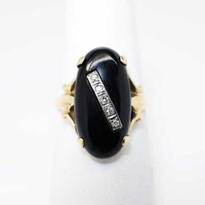 Picture of Art Deco Era 10k Gold, Black Onyx & Diamond Ring