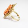 Picture of Antique 14k Gold, Diamond & Carved Coral Cameo Ring