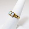 Picture of Antique 14k Gold & White Opal Cabochon Ring with Floral Motif Band