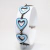 Picture of Vintage Mid Century Modern Meka Sterling Silver & Blue Guilloche Enameled Heart Bracelet