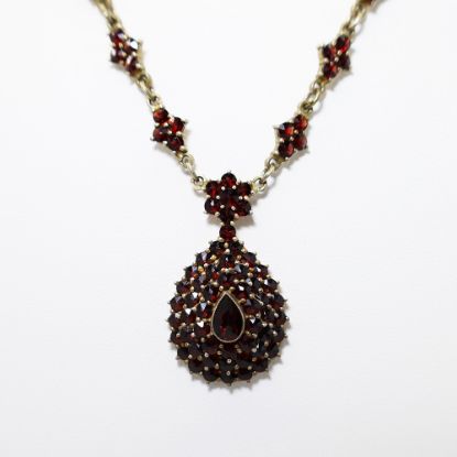 Picture of Vintage Silver & Bohemian Garnet Necklace With Teardrop Pendant