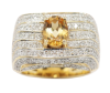 Picture of 1.25ct Oval Citrine and Diamond Ring in 14k Yellow Gold