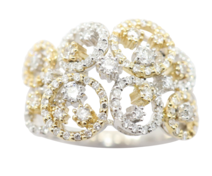Picture of 1.00ct Diamond Swirl Ring in 14k White and Yellow Gold