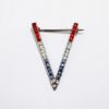 Picture of  Vintage WWII Era Sterling Silver & Red, White & Blue Rhinestone 'V' for Victory Brooch