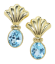 Picture of Blue Topaz Drop Earrings in 14k Yellow Gold