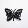 Picture of Vintage Weiss Black & Blue Rhinestone Butterfly Brooch With Matching Clip-On Earrings