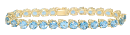 Picture of 16.75ct Blue topaz bracelet, 14k yellow gold