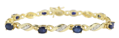 Picture of Sapphire and diamond bracelet,14k yellow gold