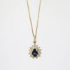 Picture of 1.00ct Pear Shape Blue Sapphire Pendant with Diamond Accents