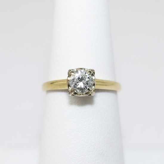 Picture of Vintage 14k Gold & Diamond Solitaire Engagement Ring