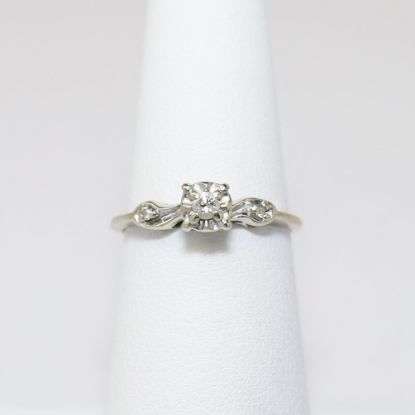 Picture of Antique Art Deco Era 14k White Gold & Diamond Engagement Ring