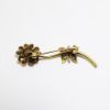 Picture of Antique 14k Gold, Diamond & Sapphire Butterfly on Flower Brooch