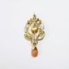 Picture of Antique Art Nouveau Era 10k Gold, Coral & Natural Pearl Lavalier Pendant