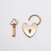 Picture of Antique Victorian Era 12k Rose Gold Working Heart Lock Charm/Pendant with Key