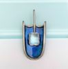 Picture of David Andersen Mid Century Modernist 'UNI' Series Blue Enamel & Faceted Quartz on Sterling Silver Pendant