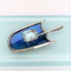 Picture of David Andersen Mid Century Modernist 'UNI' Series Blue Enamel & Faceted Quartz on Sterling Silver Pendant