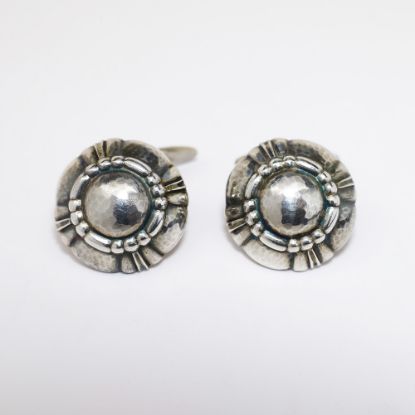 Picture of Georg Jensen (Denmark) Mid Century Modernist Sterling Silver Cuff Links, Style #2 