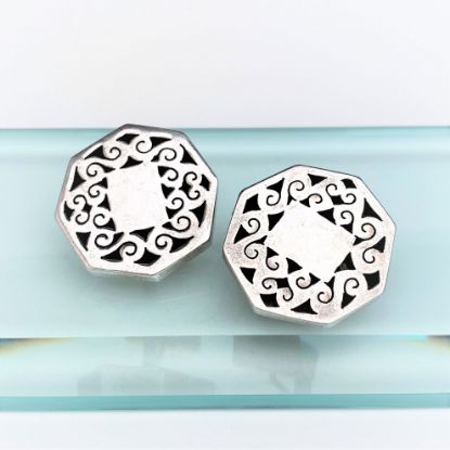 Picture of 1940's C. Molina Taxco Sterling Silver 'Shadowbox' Cuff Links