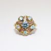 Picture of Vintage 10k Rose & Yellow Gold Order of the Eastern Star Ring with Synthetic Aquamarines