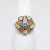 Picture of Vintage 10k Rose & Yellow Gold Order of the Eastern Star Ring with Synthetic Aquamarines