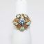 Picture of Vintage 10k Rose & Yellow Gold Order of the Eastern Star Ring with Synthetic Aquamarines