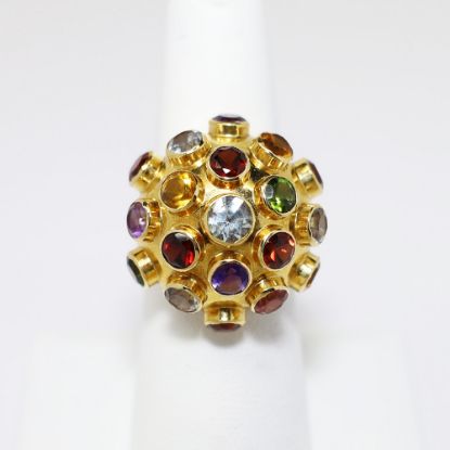 Picture of Vintage H. Stern (Brazil) 18k Gold Modernist Multi-Gemstone Ring