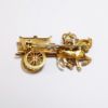 Picture of Vintage Italian .750 (18k) Gold, Enamel, Ruby & Pearl Horse & Carriage Brooch