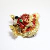 Picture of 1960's Rino Frascarolo 18k Gold, Enamel, Diamond & Emerald Leaping Lion Brooch/Pendant