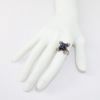 Picture of Antique Art Deco Era 10k White Gold, Synthetic Amethyst & Diamond Statement Ring