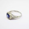 Picture of Antique Art Deco Era 18k White Gold Filigree & Synthetic Sapphire Ring 
