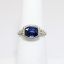 Picture of Antique Art Deco Era 18k White Gold Filigree & Synthetic Sapphire Ring 